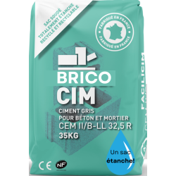 Ciment gris étanche 35kg – BricoCim pro NF CE palette