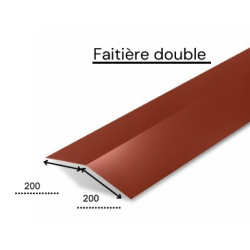 Faitière double RAL 7016 pour tôle imitation tuile – 2m