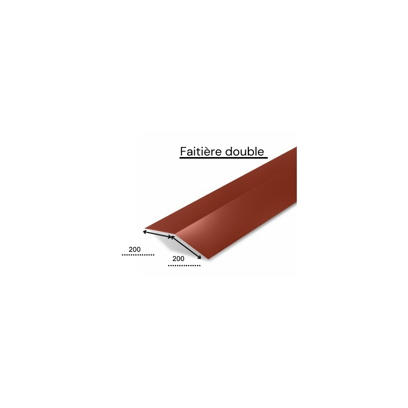 Faitière double RAL 7016 pour tôle imitation tuile – 2m Faitière double RAL 7016 pour tôle imitation tuile – 2m