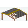 Faitière double RAL 7016 pour tôle imitation tuile – 2m