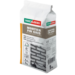 Mortier fin gris pour travaux de finition joint et enduit - Parexlanko - sac de 5 kg