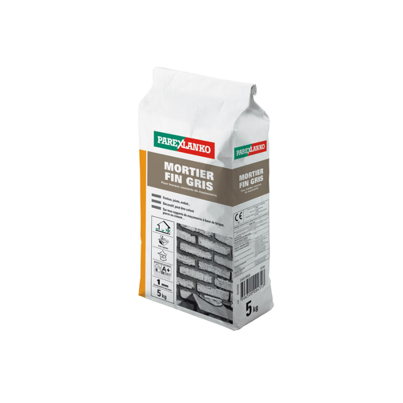 Mortier fin gris pour travaux de finition joint et enduit - Parexlanko - sac de 5 kg Mortier fin gris pour travaux de finition joint et enduit - Parexlanko - sac de 5 kg