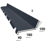 Faîtière remontée contre mur Bac Acier gris 7016 rouge 8004 – 2 m