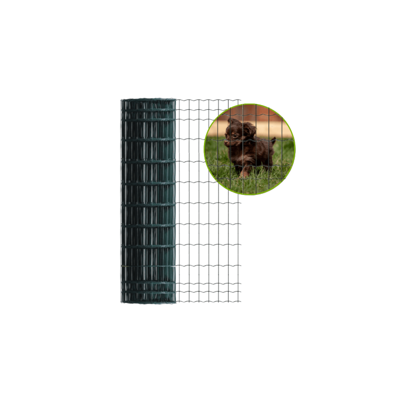 Grillage soudé vert 100x50 – Rouleau 25 m | Cloture Métal