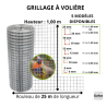 Grillage volière soudé galvanisé – 1 m x 25 m | Cloture Métal