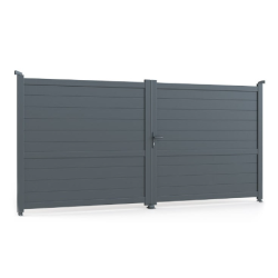 Portail alu Magnolia battant – 3m ou 3,5m – Gris 1,70m