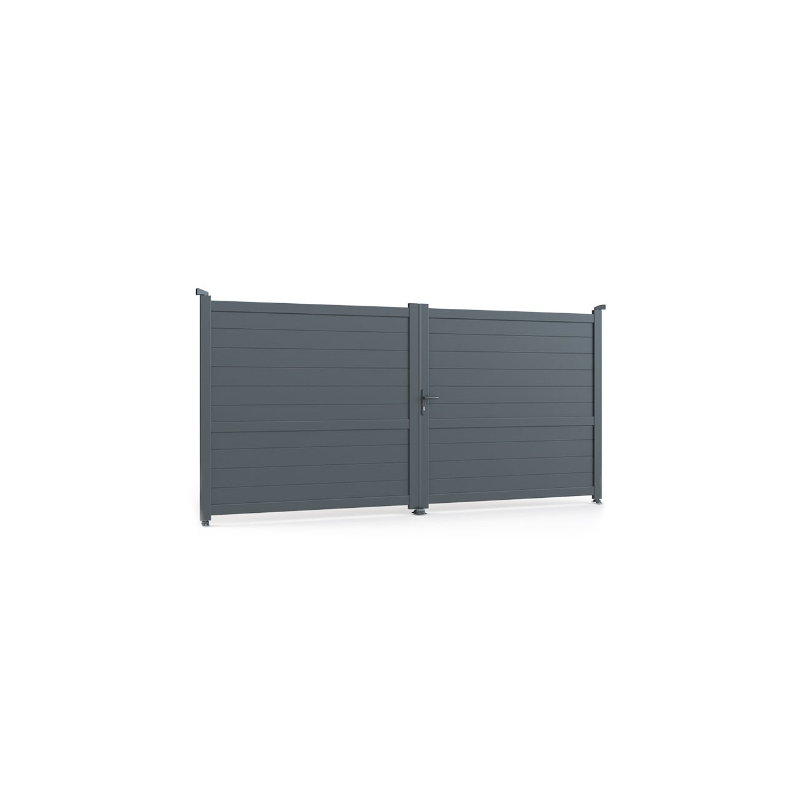 Portail alu Magnolia battant – 3m ou 3,5m – Gris 1,70m