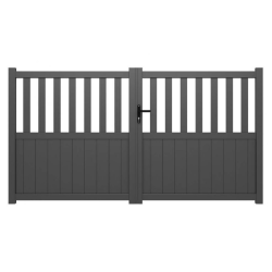Portail Aluminium Samantha Gris 3m00 ou 3m50 - Ht 1m60 | Clôture Metal