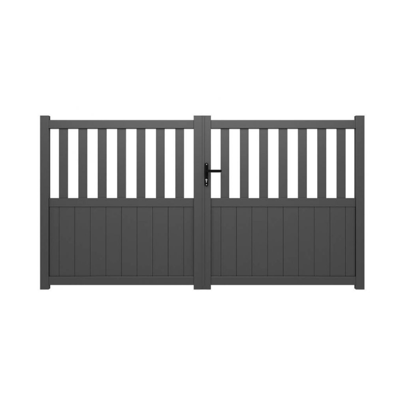 Portail Aluminium Samantha Gris 3m00 ou 3m50 - Ht 1m60 | Clôture Metal