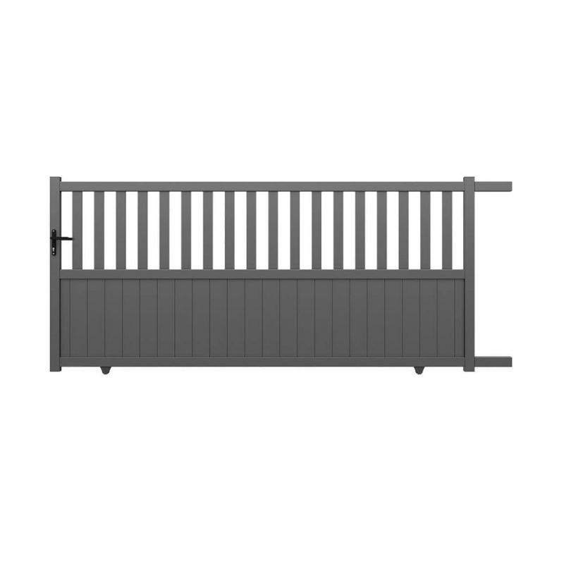 Portail Coulissant Aluminium Samantha Gris 3m50 ou 4m00 - Ht 1m60