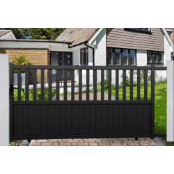 Portail Coulissant Aluminium Samantha Gris 3m50 ou 4m00 - Ht 1m60