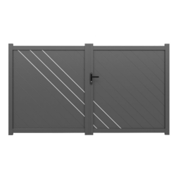 Portail Aluminium Camélia Gris 3m00/3m50 x 1m70 | Clôture Metal