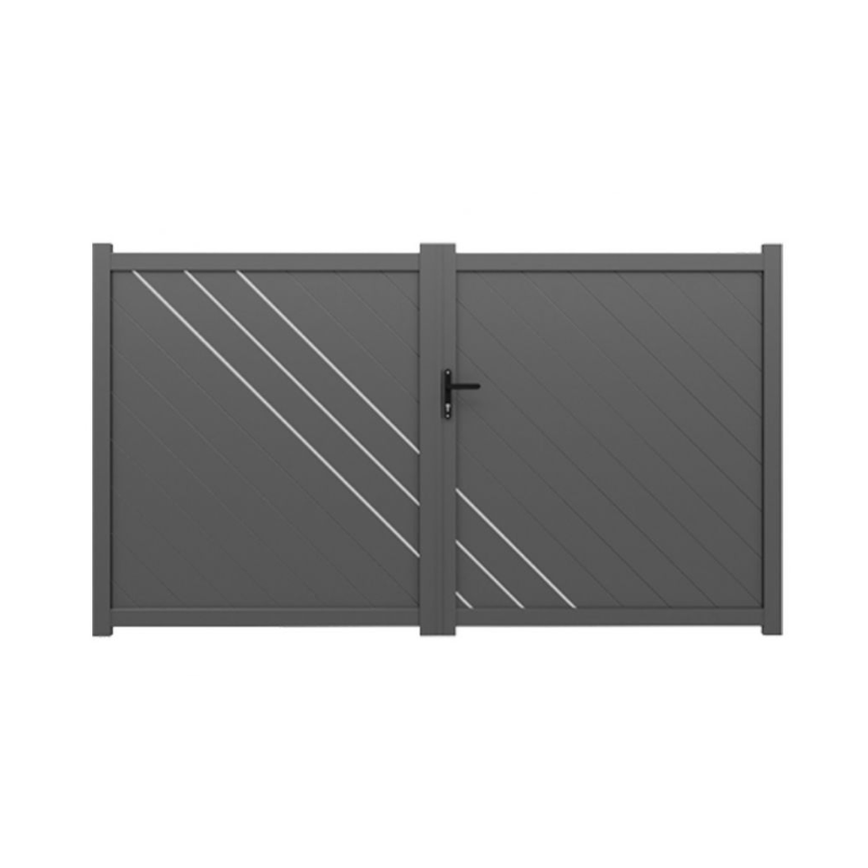 Portail Aluminium Camélia Gris 3m00/3m50 x 1m70 | Clôture Metal