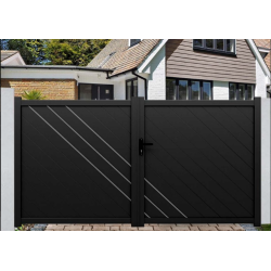 Portail Aluminium Camélia Gris 3m00/3m50 x 1m70 | Clôture Metal