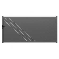Portail Coulissant Aluminium Camélia Gris 3m50/4m00 x 1m70
