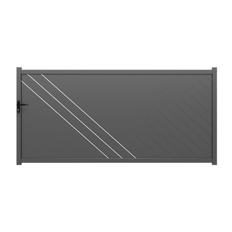 Portail Coulissant Aluminium Camélia Gris 3m50/4m00 x 1m70
