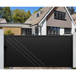 Portail Coulissant Aluminium Camélia Gris 3m50/4m00 x 1m70