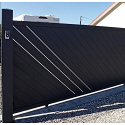 Portail Coulissant Aluminium Camélia Gris 3m50/4m00 x 1m70