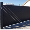 Portail Coulissant Aluminium Camélia Gris 3m50/4m00 x 1m70