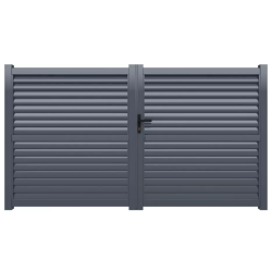 Portail Aluminium Suzana persienné Gris 3m00 ou 3m50 | Clôture Metal