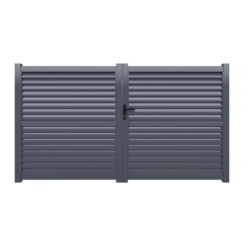 Portail Aluminium Suzana persienné Gris 3m00 ou 3m50 | Clôture Metal