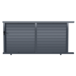 Portail Coulissant Aluminium Suzana persienné Gris | Clôture Metal