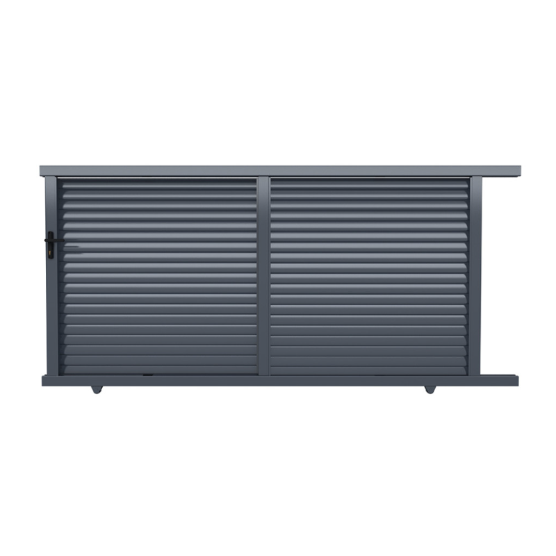 Portail Coulissant Aluminium Suzana persienné Gris | Clôture Metal