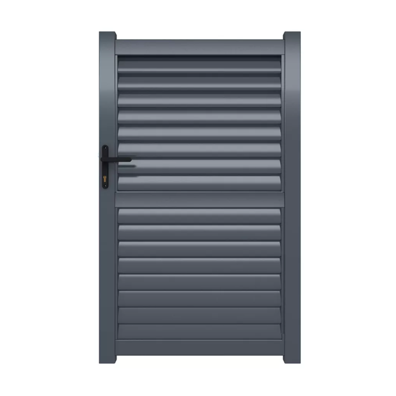 Portillon Aluminium Suzana persienné Gris 7016 | Clôture Metal