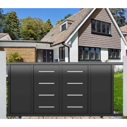 Portail Coulissant Aluminium Lorient Gris 7016 | 3m50 ou 4m00 x 1m70
