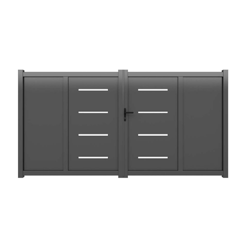 Portail Aluminium Jordana Gris 7016 | 3m00 ou 3m50 x 1m70
