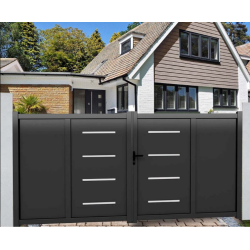 Portail Aluminium Jordana Gris 7016 | 3m00 ou 3m50 x 1m70