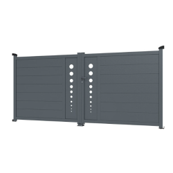 Portail Battant Aluminium Ornella Gris 7016 | 3m00 x 1m60