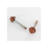 Vis pour fixation tôle imitation tuile 4.8X38 avec Rondelle d'étanchéité rouge 8004 pour support bois/100 pièces