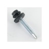 Vis pour fixation tôle imitation tuile 4.8X38 avec Rondelle d'étanchéité Gris 7016 pour support bois/100 pièces