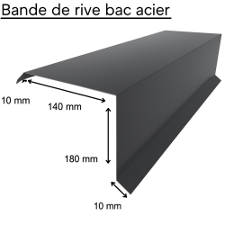 Bande de rive acier RAL 7016 – toiture bac acier 2m