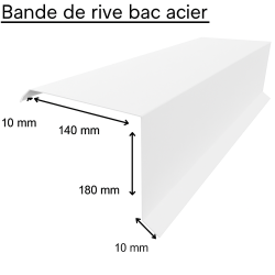 Bande de rive acier RAL 9010 – toiture bac acier 2m