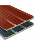 Panneaux Sandwich Bac Acier Isolés Gris et Rouge | Clôture Métal